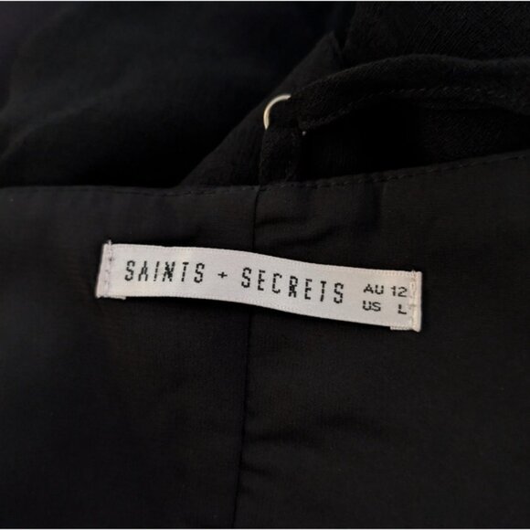 Revolve Saints + Secrets black ruched peplum tank top - Picture 3 of 5